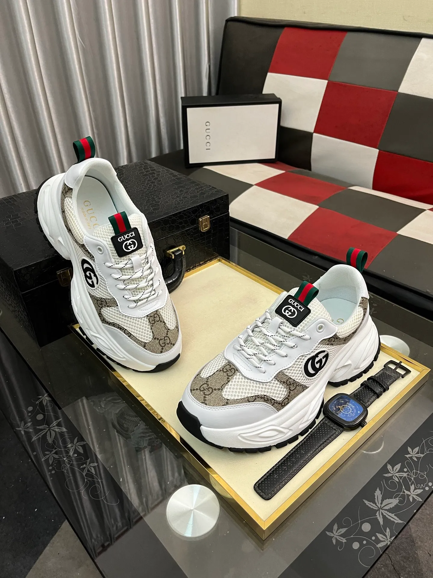 Men's Men's Shoes 💰458⌚️⌚️《GUCCI》The latest hot-selling casual shoes, top brand [seduce] luxury~purchase, top~quality. Products sold at the counter [strong] Original embossed calfskin fabric ➕ Comfortable sheepskin lining, available in 38-443️⃣ colors